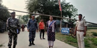 इंडो-नेपाल बॉर्डर पर दिघलबैंक पुलिस,अंचलाधिकारी व एसएसबी द्वारा हुवा निरिक्षण