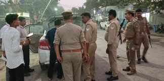 मंत्री अमित शाह के आगमन की पूर्व संध्या पर सघन चेकिंग अभियान चलाया गया